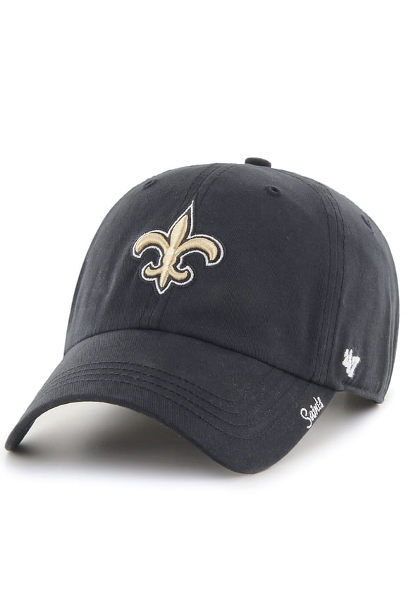 Women's '47 Black New Orleans Saints Miata Clean Up Adjustable Hat