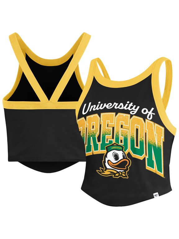 Women's '47 Black Oregon Ducks Shimmer Shadow Sporty Tank Top