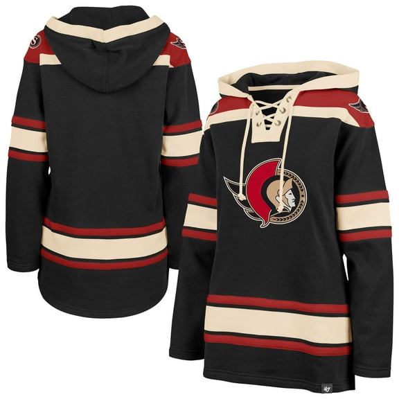 Women's '47  Black Ottawa Senators Superior Lacer Pullover Hoodie