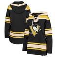 thumbnail image 1 of Women's '47  Black Pittsburgh Penguins Superior Lacer Pullover Hoodie, 1 of 3