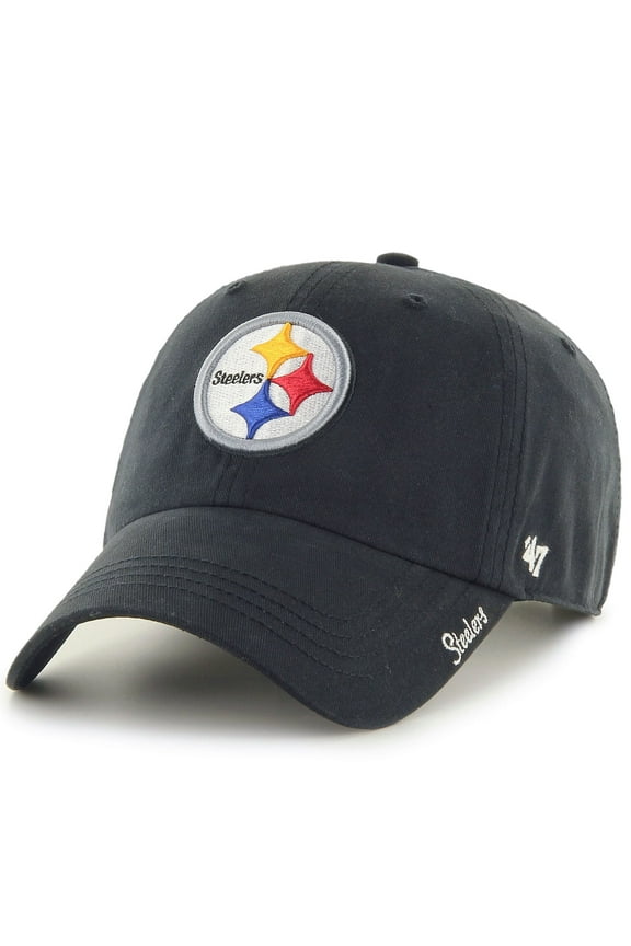 Women's '47 Black Pittsburgh Steelers Miata Clean Up Adjustable Hat