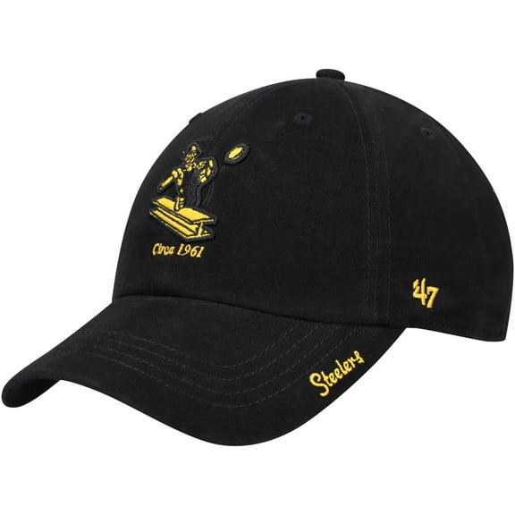 Women's '47 Black Pittsburgh Steelers Miata Clean Up Adjustable Hat