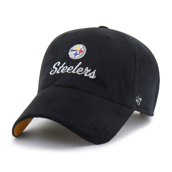 Women's '47 Black Pittsburgh Steelers Spirited Clean Up Adjustable Hat