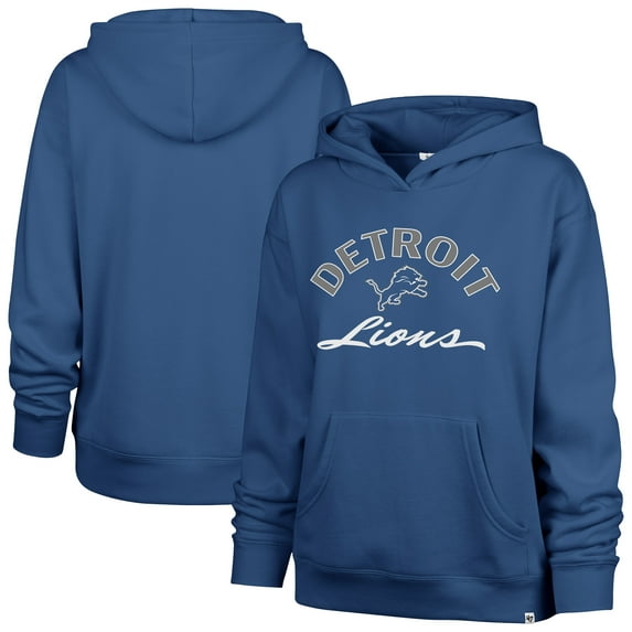 Women's '47 Blue Detroit Lions Whirlwind Naomi Pullover Hoodie