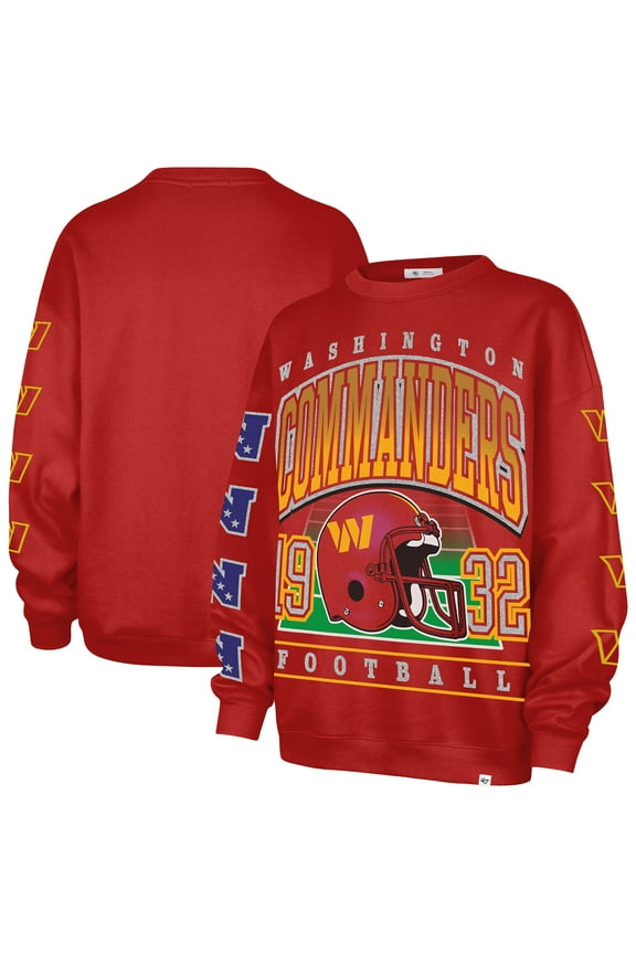 Women's '47  Burgundy Washington Commanders Go Big Oversized Pullover Sweatshirt