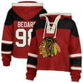 thumbnail image 1 of Women's '47 Connor Bedard Red Chicago Blackhawks Superior Lacer Cropped Pullover Hoodie, 1 of 3