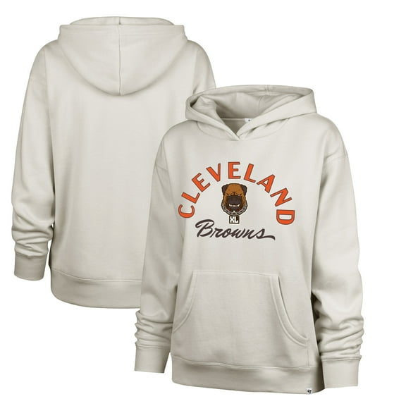 Women's '47 Cream Cleveland Browns Dawg Pound XL Whirlwind Naomi Pullover Hoodie