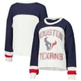 thumbnail image 1 of Women's '47 Cream Houston Texans Double Header Curve Raglan Long Sleeve Crop Top, 1 of 3