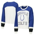 thumbnail image 1 of Women's '47 Cream Indianapolis Colts Double Header Curve Raglan Long Sleeve Crop Top, 1 of 3