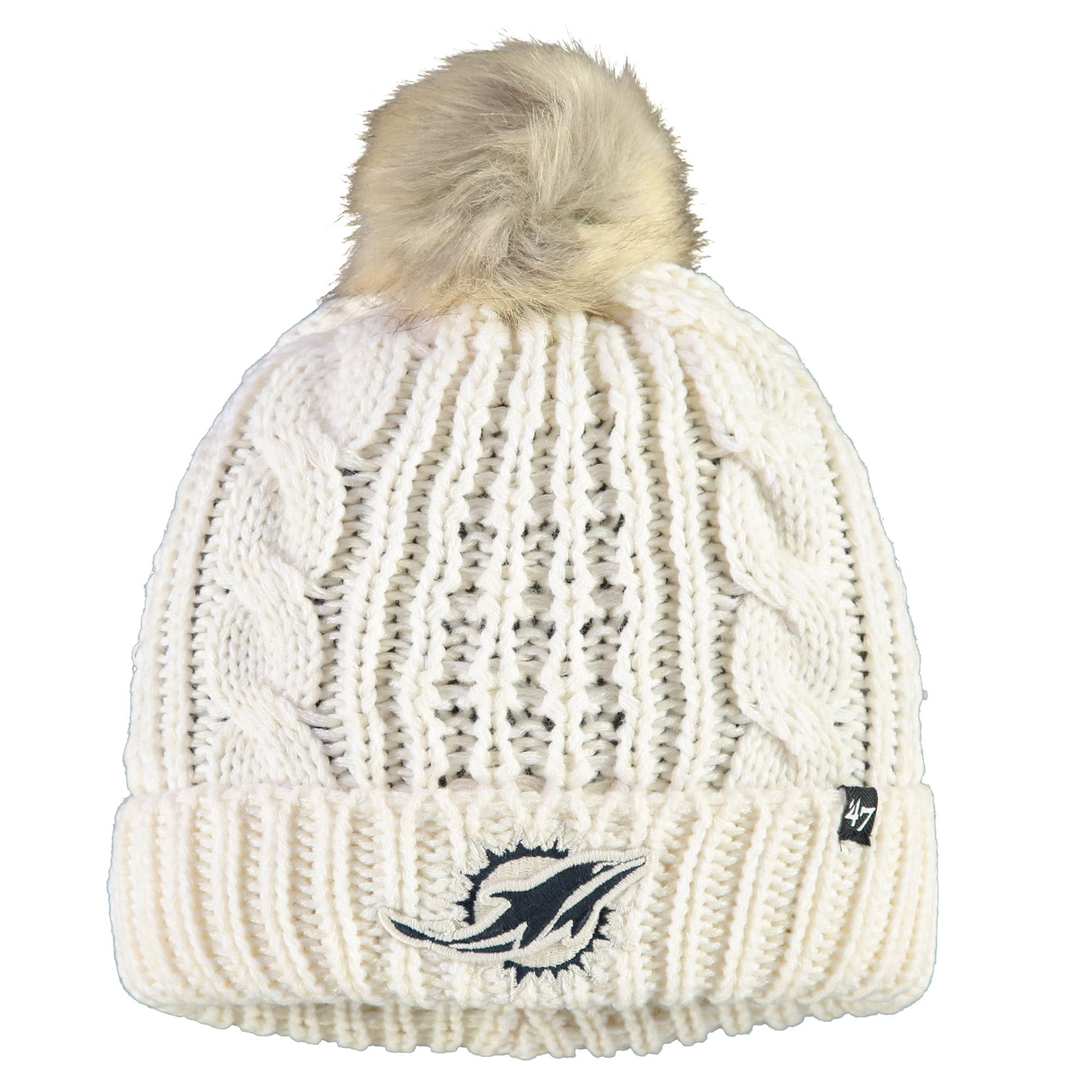 Women's Miami Dolphins WEAR by Erin Andrews Aqua Double Jacquard Cuffed Knit Hat