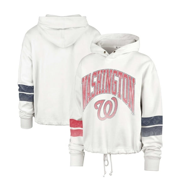 Women's '47 Cream Washington Nationals Harper Pullover Hoodie