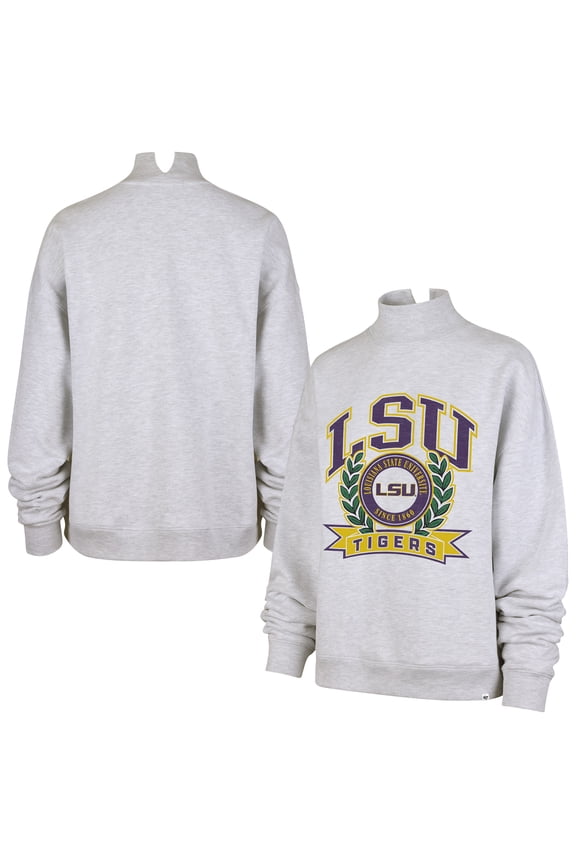 Women's '47 Gray LSU Tigers Laurel Arch Mock Neck Sweatshirt