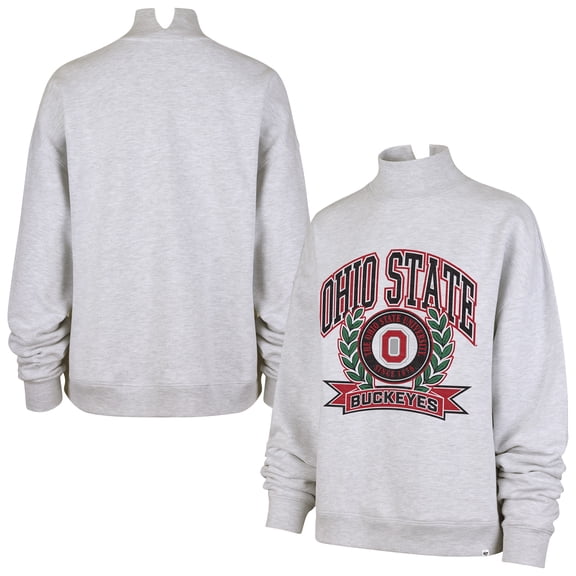 Women's '47 Gray Ohio State Buckeyes Laurel Arch Mock Neck Sweatshirt