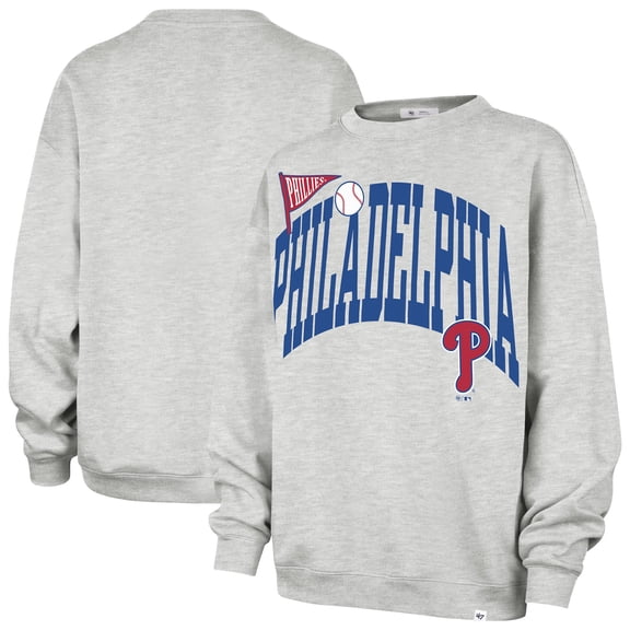 Women's '47  Gray Philadelphia Phillies Arched Icon Oversized Sweatshirt