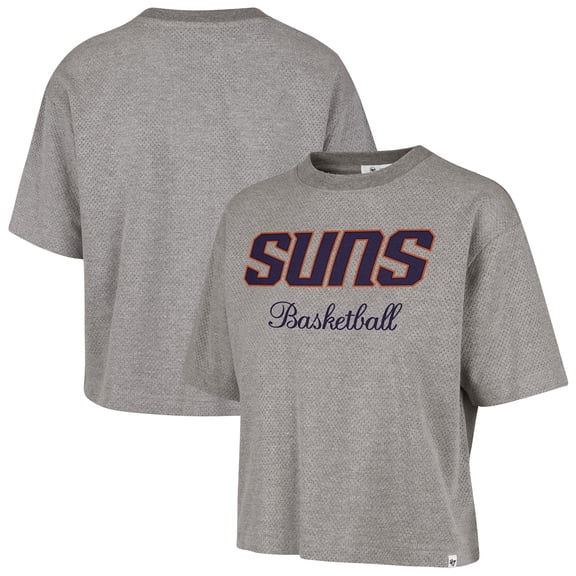 Women's '47  Gray Phoenix Suns Pivot Drop Needle Cropped T-Shirt