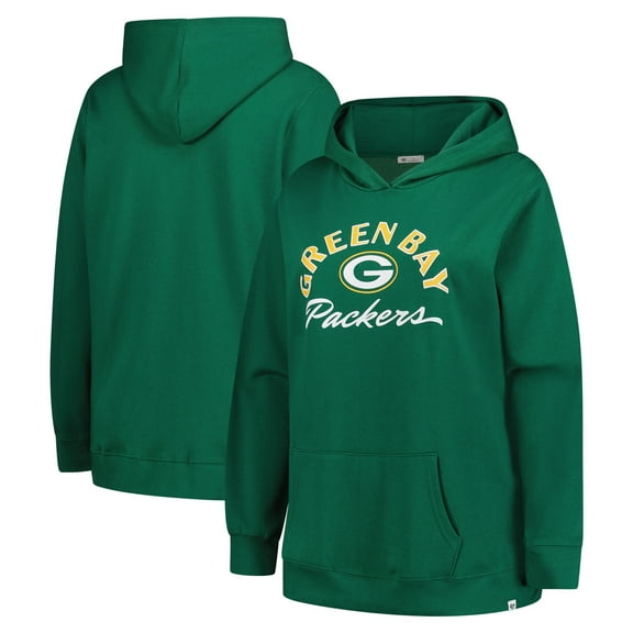 Women's '47 Green Green Bay Packers Plus Size Whirlwind Naomi Hoodie