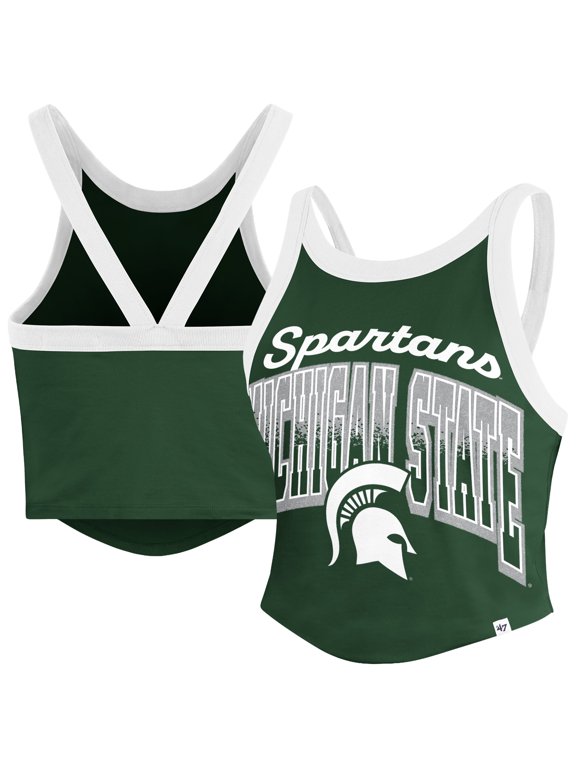 Women's '47 Green Michigan State Spartans Shimmer Shadow Sporty Tank Top