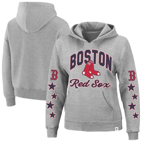 Women's '47 Heather Gray Boston Red Sox Plus Size Starry Eye Hoodie