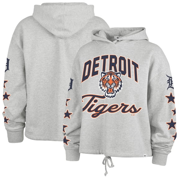 Women's '47 Heather Gray Detroit Tigers Plus Size Starry Eye Hoodie