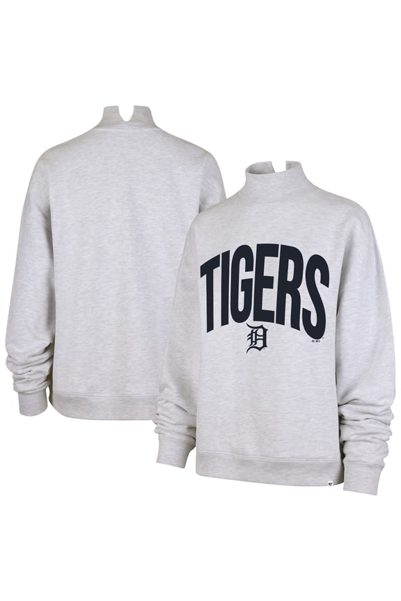 Women's '47 Heather Gray Detroit Tigers Subtle Muse Mock Neck Sweatshirt