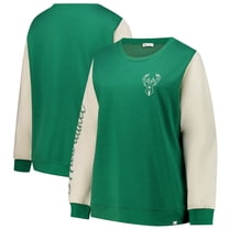 Women's '47 Hunter Green Milwaukee Bucks Plus Size Oversized Rise Andie Pullover Sweatshirt