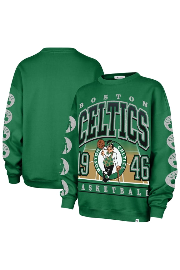 Women's '47 Kelly Green Boston Celtics Go Big Oversized Sweatshirt