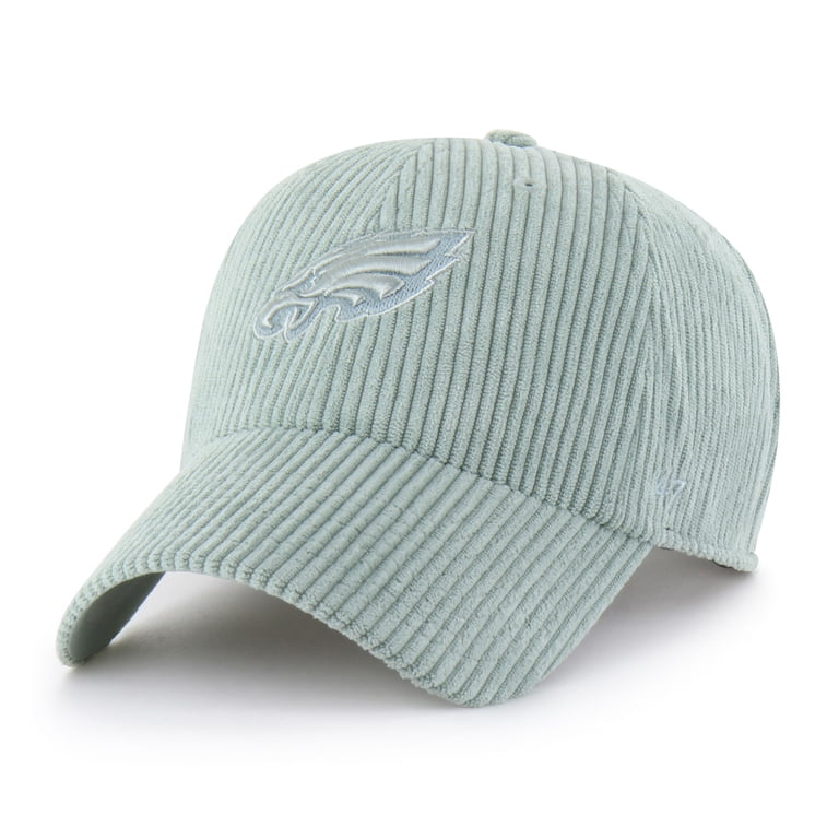 Women Philadelphia Eagles Hat Strapback 47 Brand Clean Up Beige Green Corduroy Philadelphia Eagles NFL  main image 4