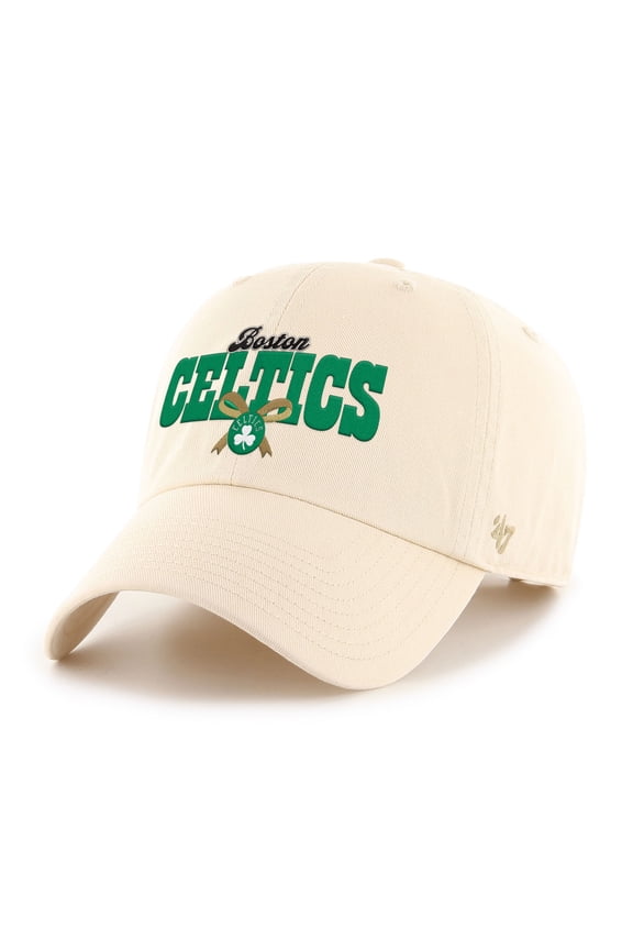 Women's '47 Natural Boston Celtics Bow Stack Clean Up Adjustable Hat