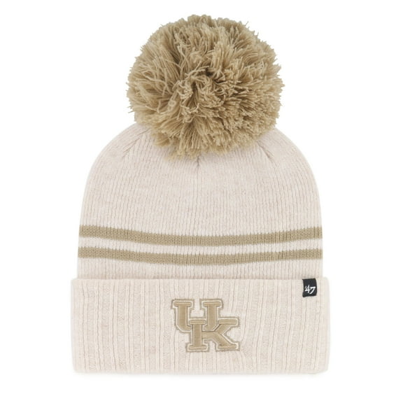 Women's '47 Natural Kentucky Wildcats Core & Inline Latte Cuffed Knit Hat with Pom