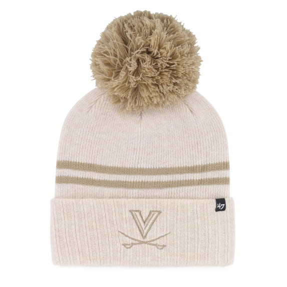 Women's '47 Natural Virginia Cavaliers Core & Inline Latte Cuffed Knit Hat with Pom