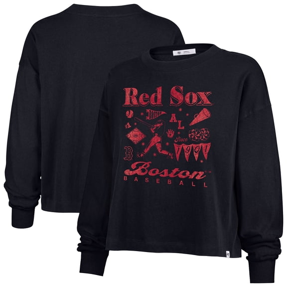 Women's '47 Navy Boston Red Sox Team Collage Sydney Long Sleeve T-Shirt