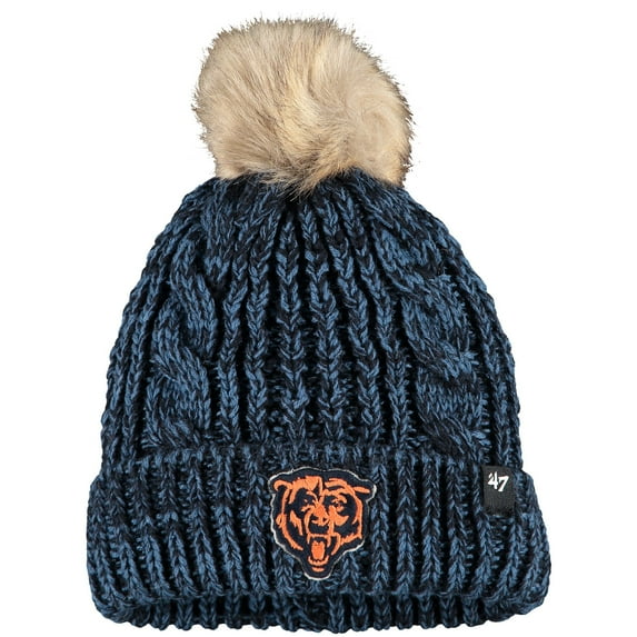 Women's '47 Navy Chicago Bears Meeko Cuffed Knit Hat with Pom