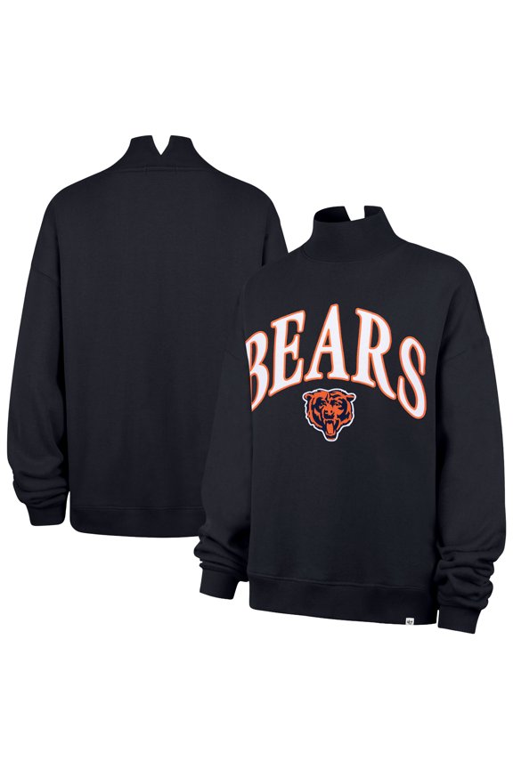 Women's '47 Navy Chicago Bears Oversized Vantage Mock Neck Sweatshirt