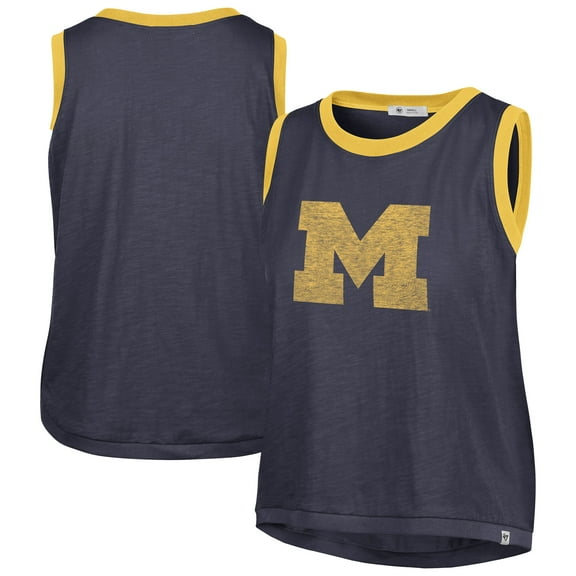 Women's '47 Navy Michigan Wolverines Premier Ringer Tank Top