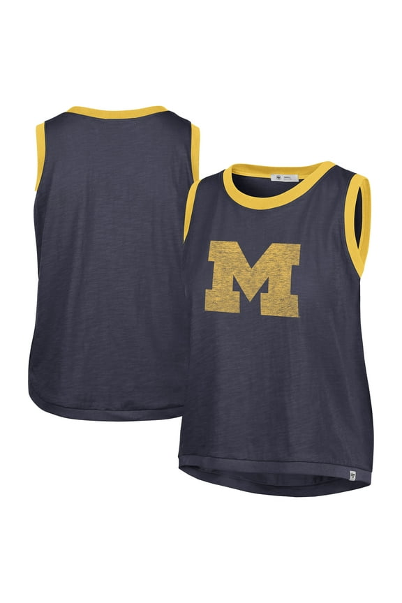 Women's '47 Navy Michigan Wolverines Premier Ringer Tank Top