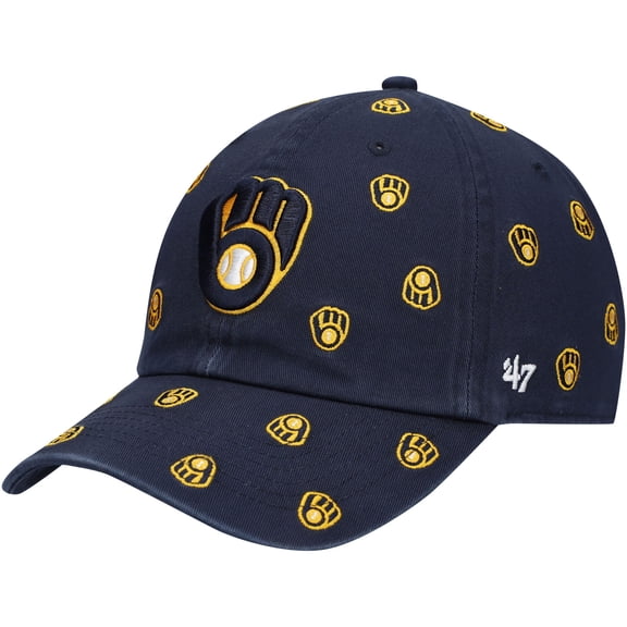 Women's '47 Navy Milwaukee Brewers Confetti Clean Up Adjustable Hat