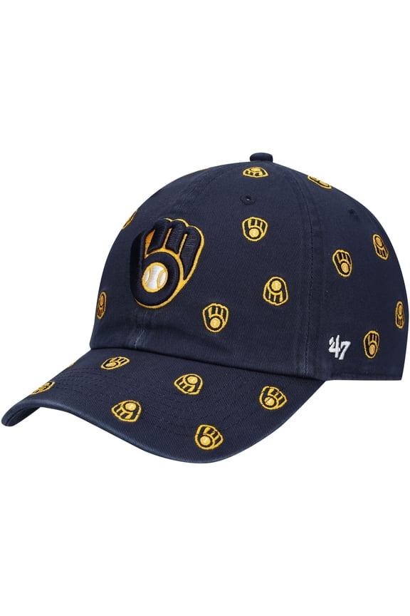 Women's '47 Navy Milwaukee Brewers Confetti Clean Up Adjustable Hat