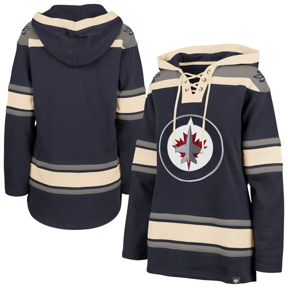 Women's '47  Navy Winnipeg Jets Superior Lacer Pullover Hoodie