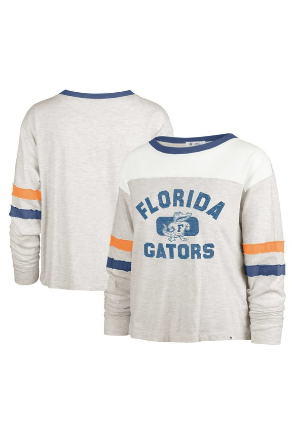 Women's '47 Oatmeal Florida Gators Vault All Class Lena Long Sleeve T-Shirt