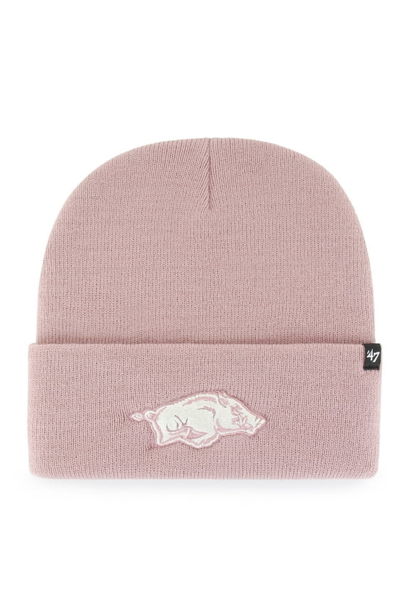 Women's '47 Pink Arkansas Razorbacks Haymaker Cuffed Knit Hat