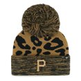 thumbnail image 1 of Women's '47 Pittsburgh Pirates Leopard Rosette Cuffed Knit Hat with Pom, 1 of 2
