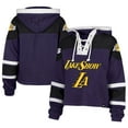 thumbnail image 1 of Women's '47 Purple Los Angeles Lakers 2024/25 City Edition Superior Cropped Lace-Up Pullover Hoodie, 1 of 3