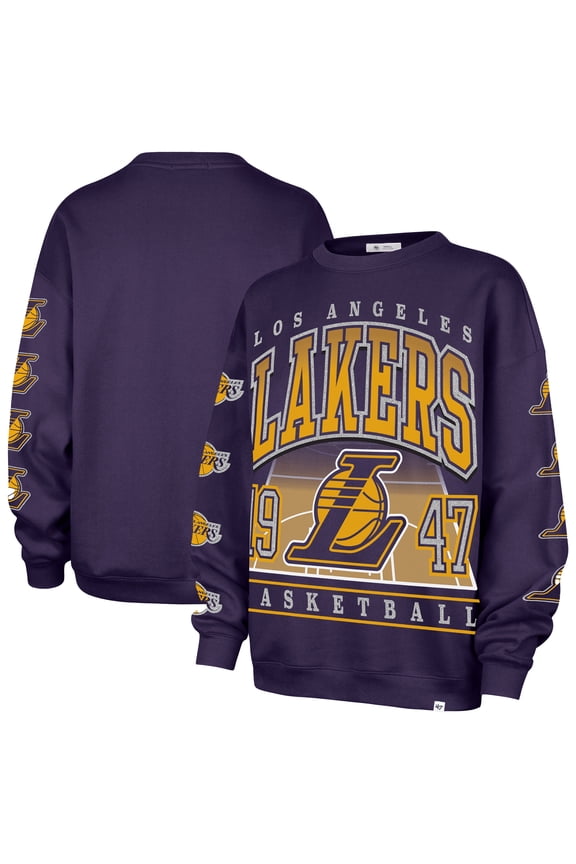 Women's '47 Purple Los Angeles Lakers Go Big Oversized Sweatshirt