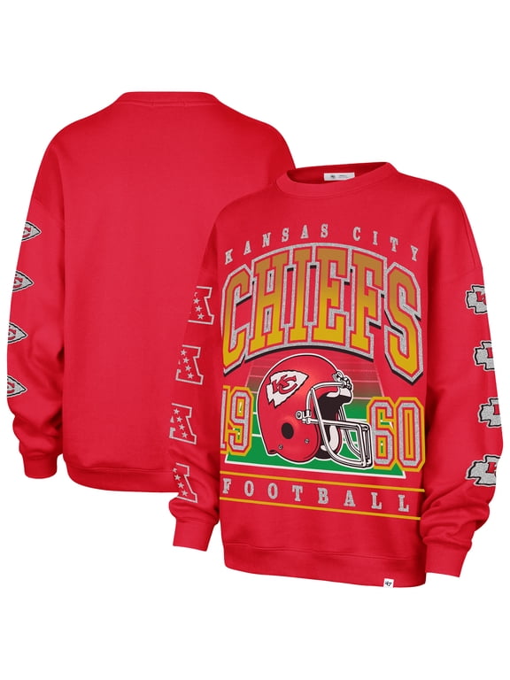 Women's '47 Red Kansas City Chiefs Go Big Oversized Pullover Sweatshirt