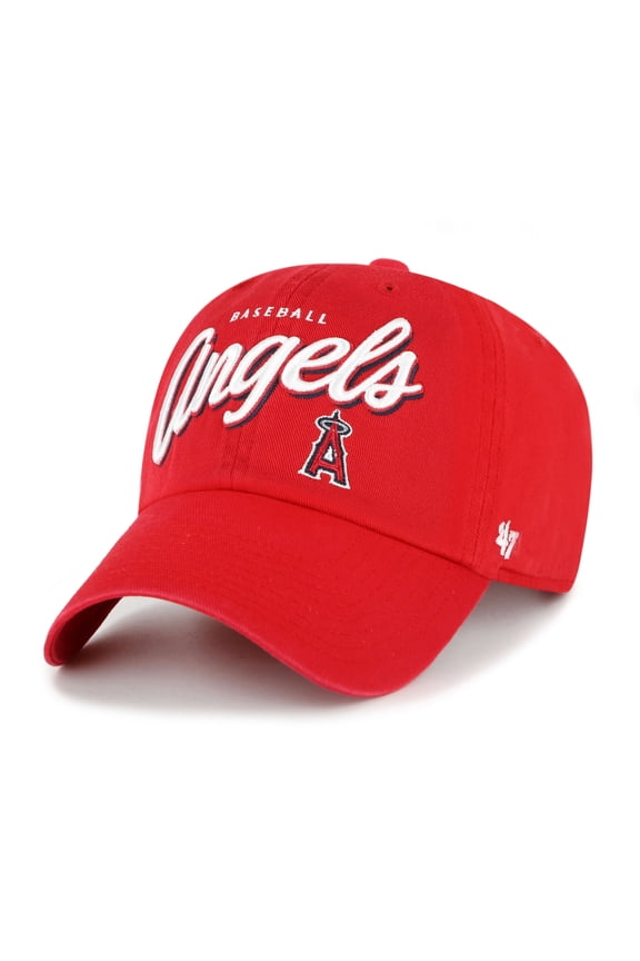 Women's '47 Red Los Angeles Angels Ariana Clean Up Adjustable Hat