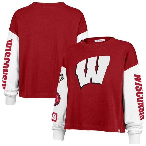 Women's '47 Red Wisconsin Badgers Sydney Long Sleeve T-Shirt