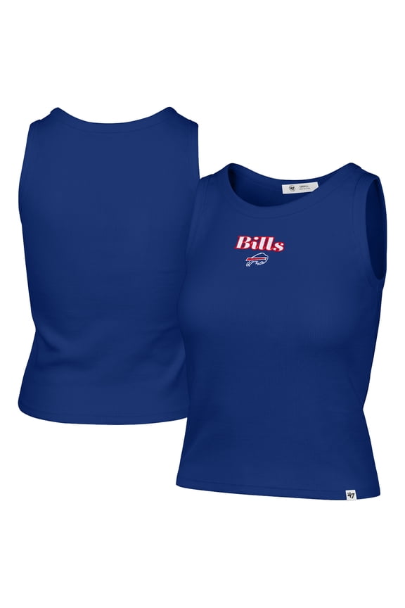 Women's '47 Royal Buffalo Bills Cropped Straight Cut Ribbed Baby Tank Top