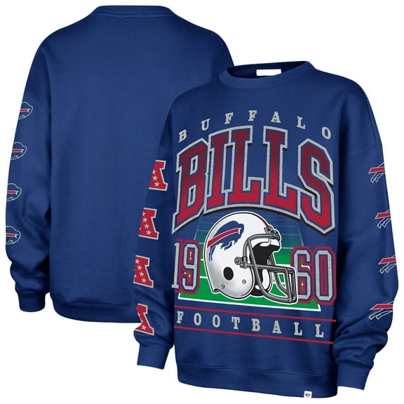Women's '47  Royal Buffalo Bills Go Big Oversized Pullover Sweatshirt