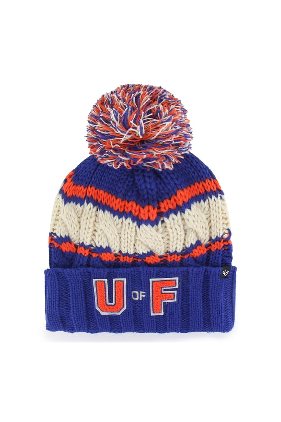 Women's '47 Royal Florida Gators Emma Cuffed Knit Hat with Pom