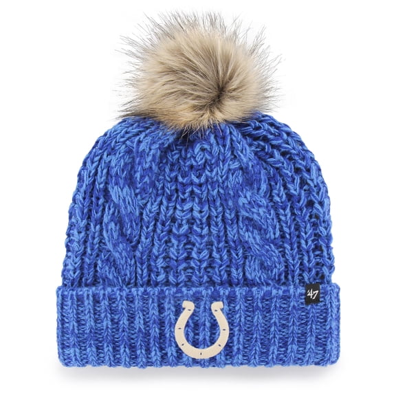 Women's '47 Royal Indianapolis Colts Meeko Cuffed Knit Hat with Pom